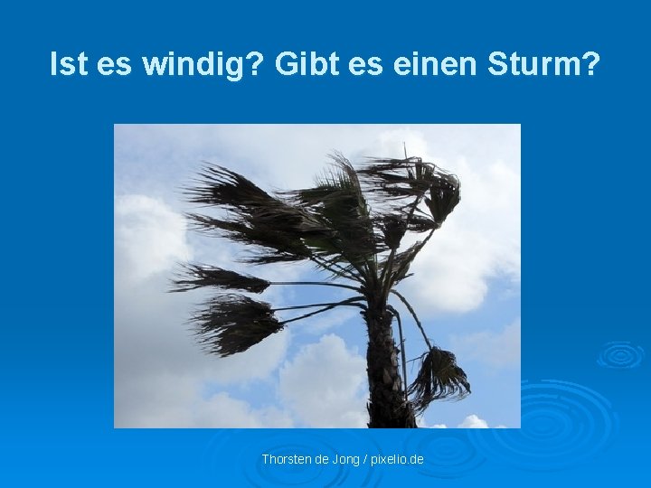 Ist es windig? Gibt es einen Sturm? Thorsten de Jong / pixelio. de 