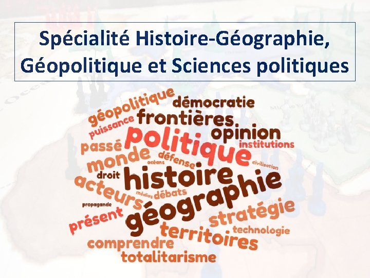 Spécialité Histoire-Géographie, Géopolitique et Sciences politiques 