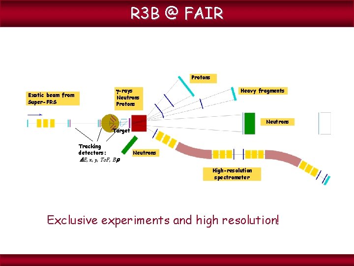 R 3 B @ FAIR Protons Exotic beam from Super-FRS g-rays Neutrons Protons Heavy