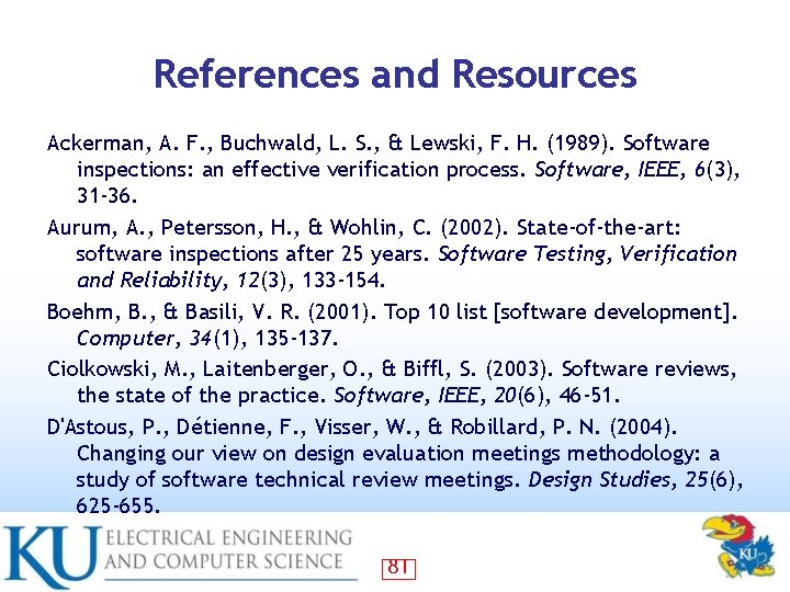References and Resources Ackerman, A. F. , Buchwald, L. S. , & Lewski, F.