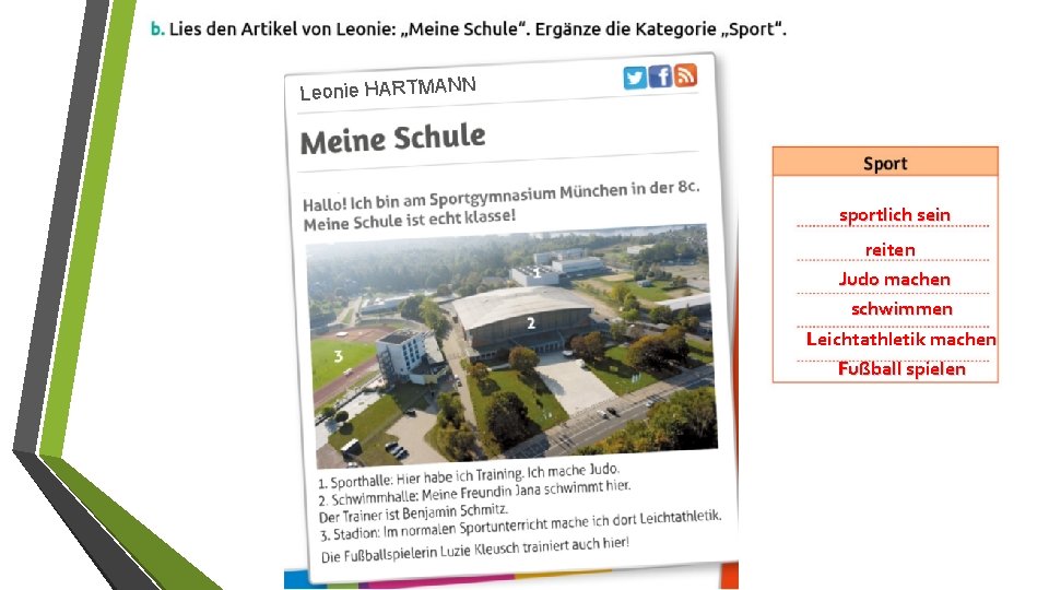 Leonie HARTMANN sportlich sein reiten Judo machen schwimmen Leichtathletik machen Fußball spielen 