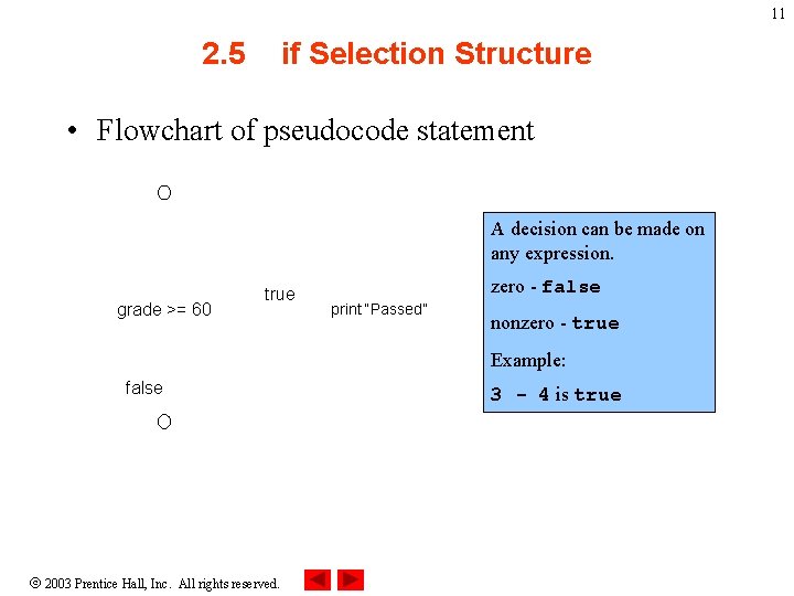 11 2. 5 if Selection Structure • Flowchart of pseudocode statement A decision can 11 2. 5 if Selection Structure • Flowchart of pseudocode statement A decision can