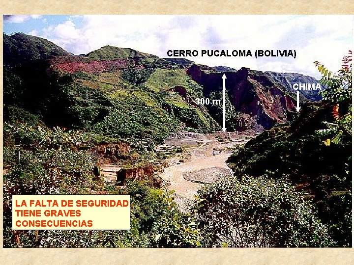 CERRO PUCALOMA (BOLIVIA) CHIMA 300 m LA FALTA DE SEGURIDAD TIENE GRAVES CONSECUENCIAS 