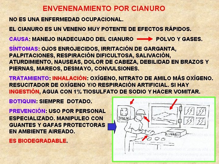 ENVENENAMIENTO POR CIANURO NO ES UNA ENFERMEDAD OCUPACIONAL. EL CIANURO ES UN VENENO MUY