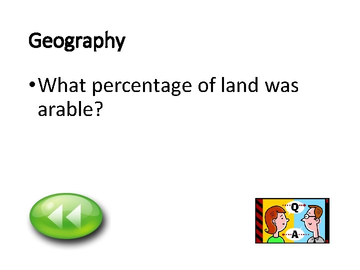 Geography • What percentage of land was arable? 