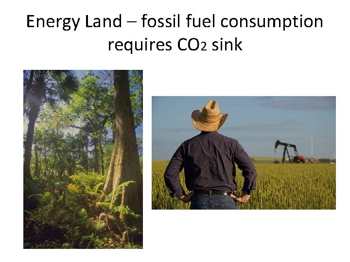 Energy Land – fossil fuel consumption requires CO 2 sink 