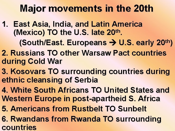Major movements in the 20 th 1. East Asia, India, and Latin America (Mexico)