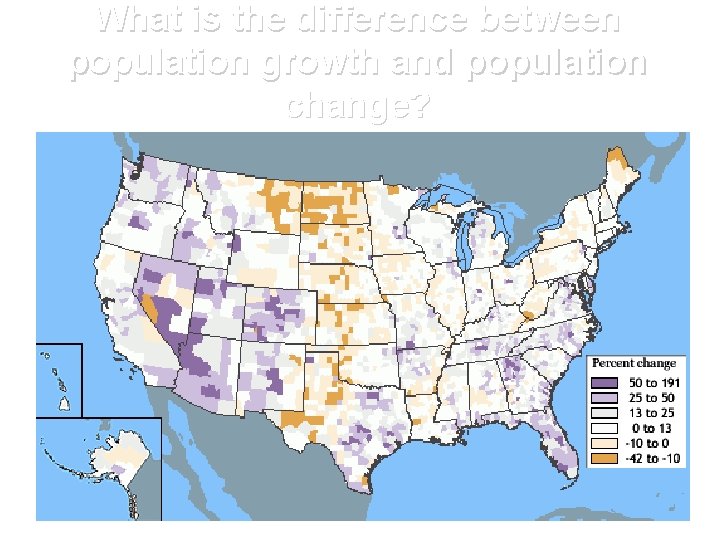 What is the difference between population growth and population change? 