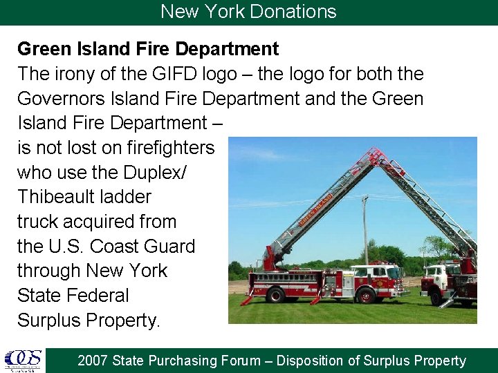 New York Donations Green Island Fire Department The irony of the GIFD logo –