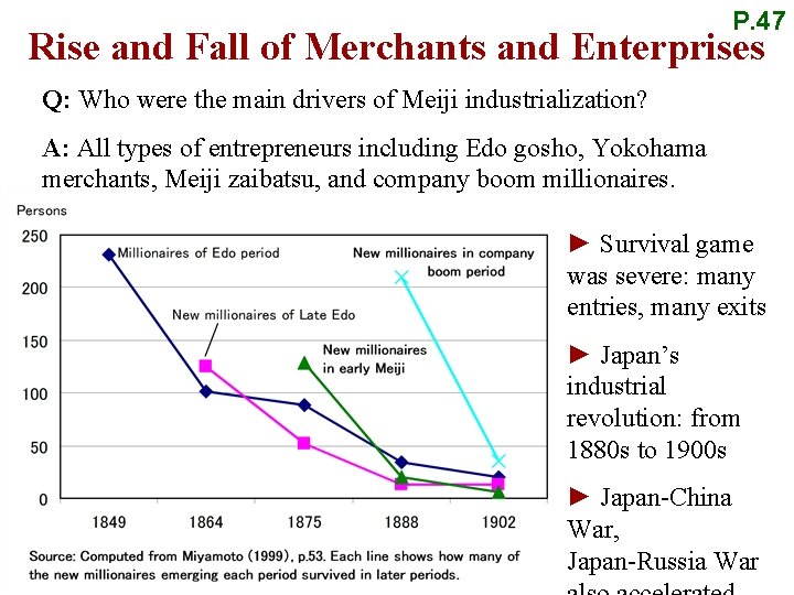 P. 47 Rise and Fall of Merchants and Enterprises Q: Who were the main