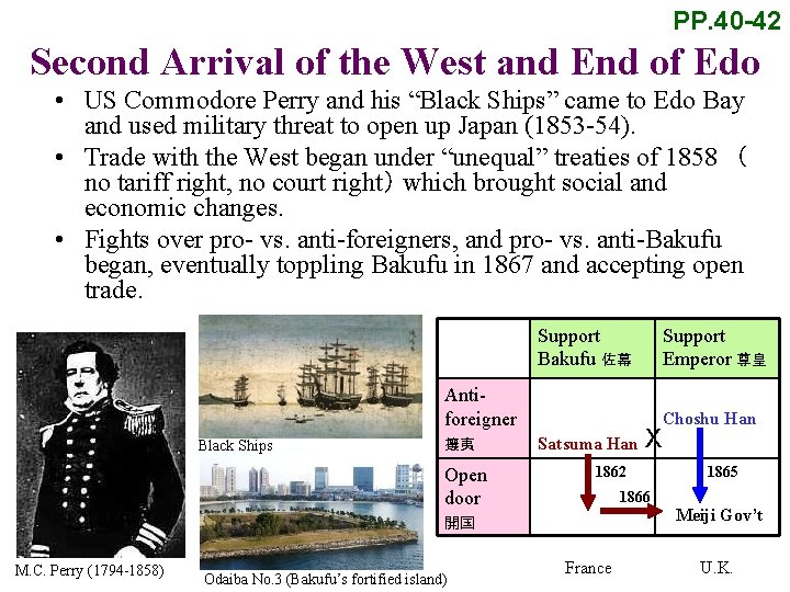 PP. 40 -42 Second Arrival of the West and End of Edo • US