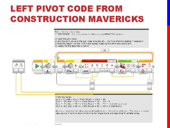 LEFT PIVOT CODE FROM CONSTRUCTION MAVERICKS © Droids Robotics, 2014, v. 1. 0 