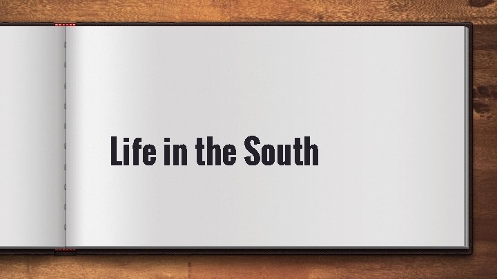 Life in the South 