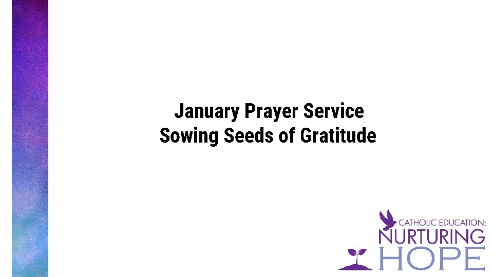 January Prayer Service Sowing Seeds of Gratitude 