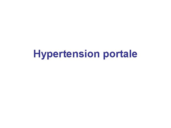 Hypertension portale 