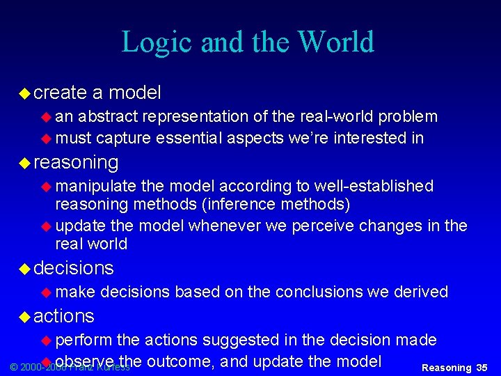 Logic and the World u create a model u an abstract representation of the