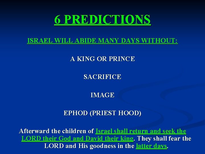 6 PREDICTIONS ISRAEL WILL ABIDE MANY DAYS WITHOUT: A KING OR PRINCE SACRIFICE IMAGE