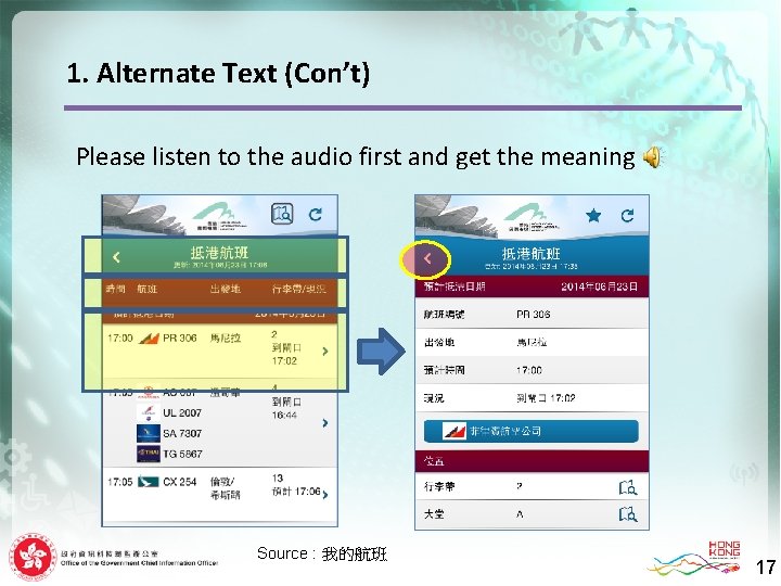 1. Alternate Text (Con’t) Please listen to the audio first and get the meaning