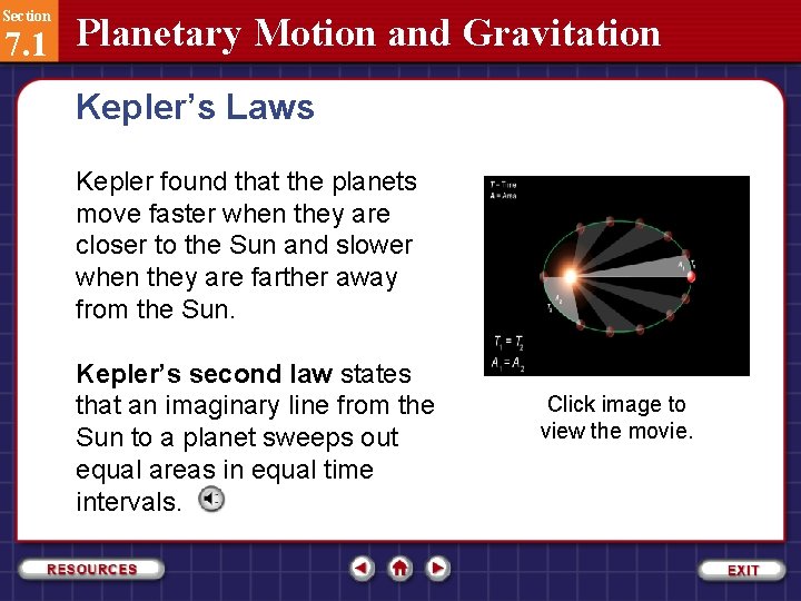 Section 7. 1 Planetary Motion and Gravitation Kepler’s Laws Kepler found that the planets