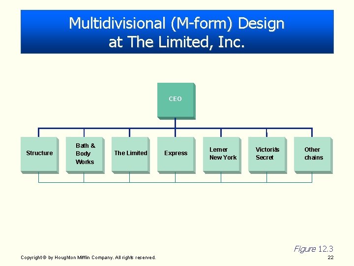 Multidivisional (M-form) Design at The Limited, Inc. CEO Structure Bath & Body Works The Multidivisional (M-form) Design at The Limited, Inc. CEO Structure Bath & Body Works The