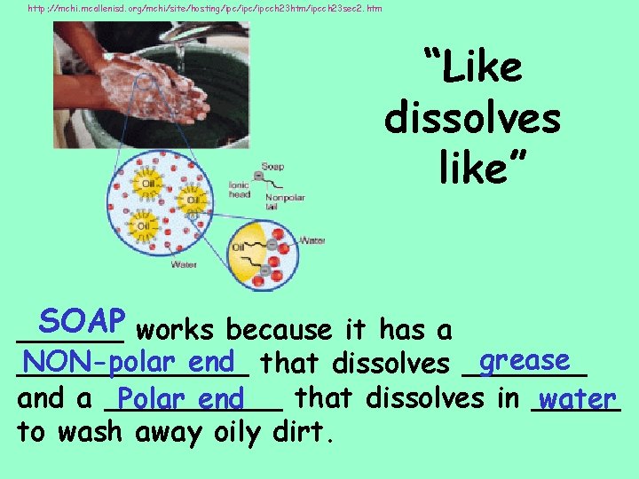 http: //mchi. mcallenisd. org/mchi/site/hosting/ipc/ipcch 23 htm/ipcch 23 sec 2. htm “Like dissolves like” SOAP