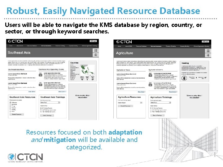 Robust, Easily Navigated Resource Database Users will be able to navigate the KMS database