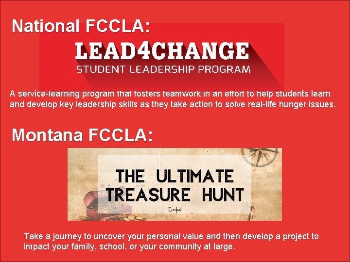 National FCCLA: A service-learning program that fosters teamwork in an effort to help students