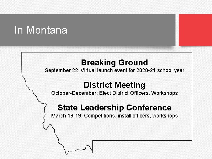 In Montana Breaking Ground September 22: Virtual launch event for 2020 -21 school year