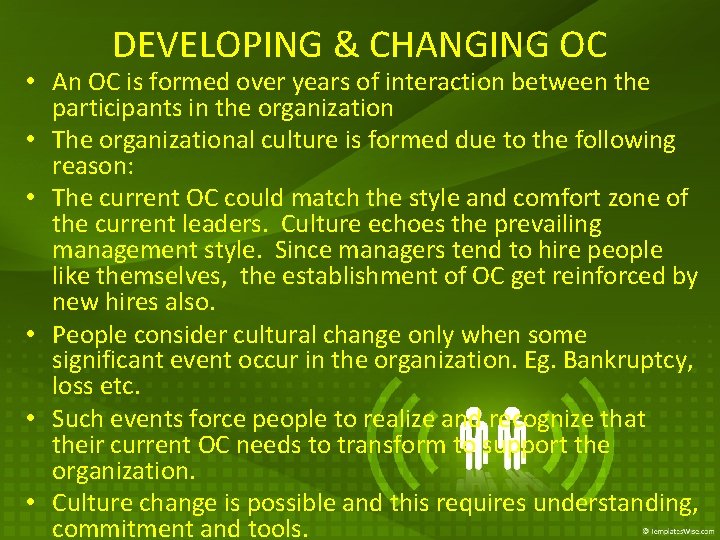 DEVELOPING & CHANGING OC • An OC is formed over years of interaction between
