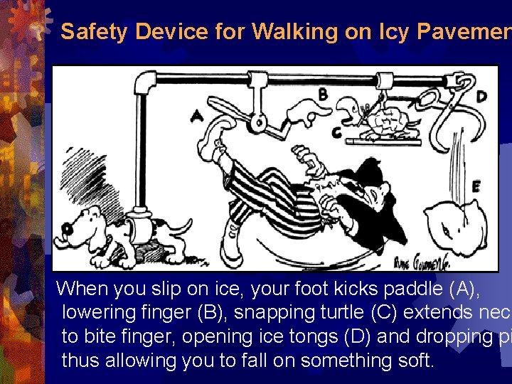 Safety Device for Walking on Icy Pavemen When you slip on ice, your foot