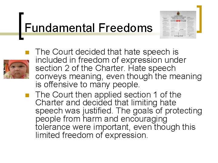 Charter of Rights and Freedoms Individual Rights Supreme
