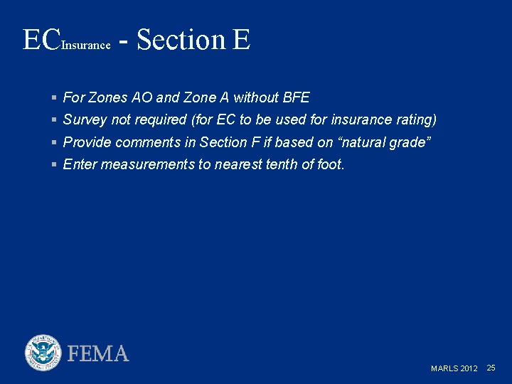 ECInsurance - Section E § For Zones AO and Zone A without BFE §