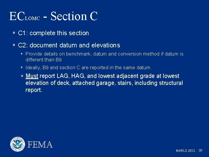 ECLOMC - Section C § C 1: complete this section § C 2: document