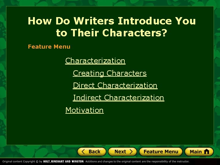 How Do Writers Introduce You to Their Characters