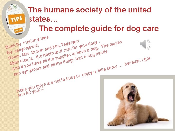 The humane society of the united states… The complete guide for dog care ne