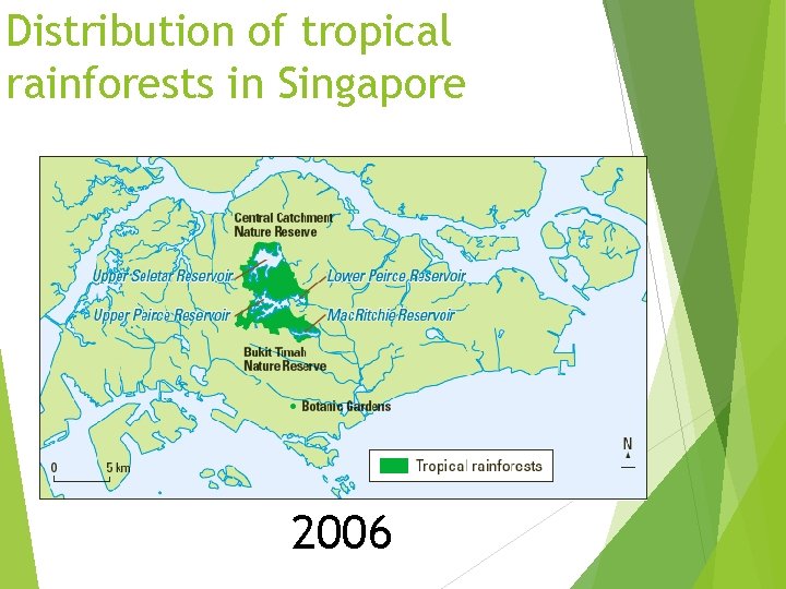 Distribution of tropical rainforests in Singapore 2006 