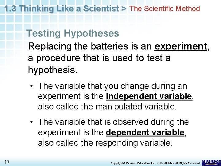 1. 3 Thinking Like a Scientist > The Scientific Method Testing Hypotheses Replacing the