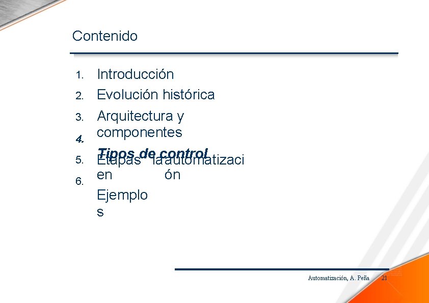 Contenido 1. 2. 3. 4. 5. 6. Introducción Evolución histórica Arquitectura y componentes Tipos