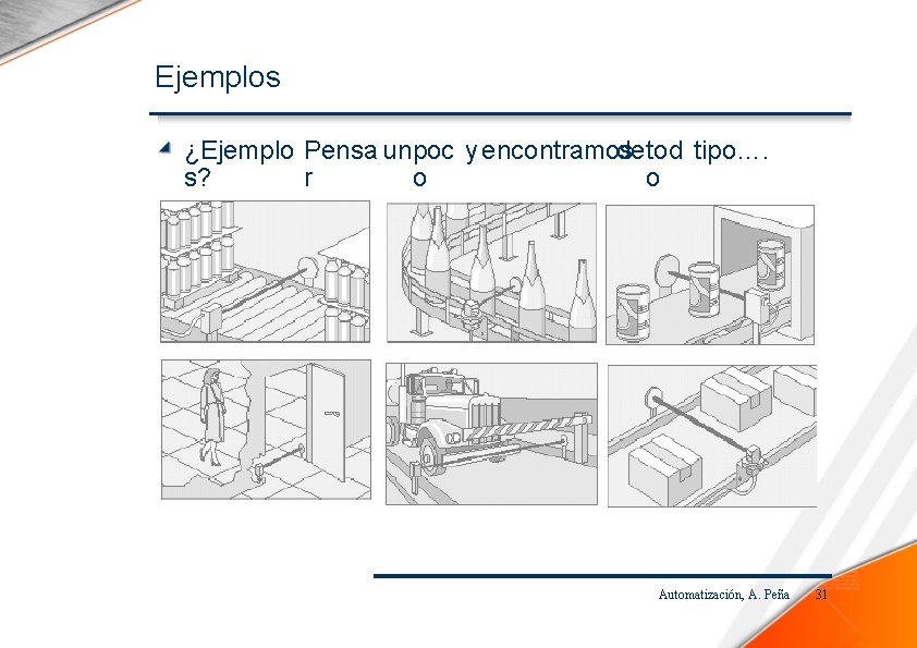 Ejemplos ¿Ejemplo Pensa unpoc y encontramos detod tipo…. s? r o o Automatización, A.