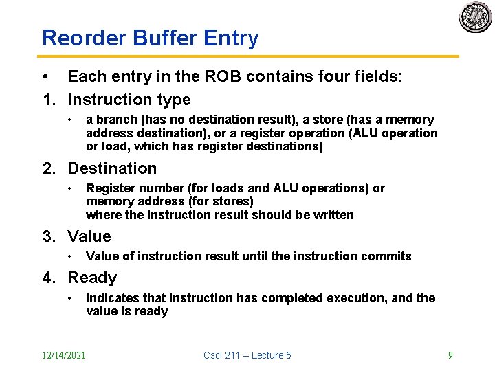 Csci 211 Computer System Architecture Lec 5 Instruction