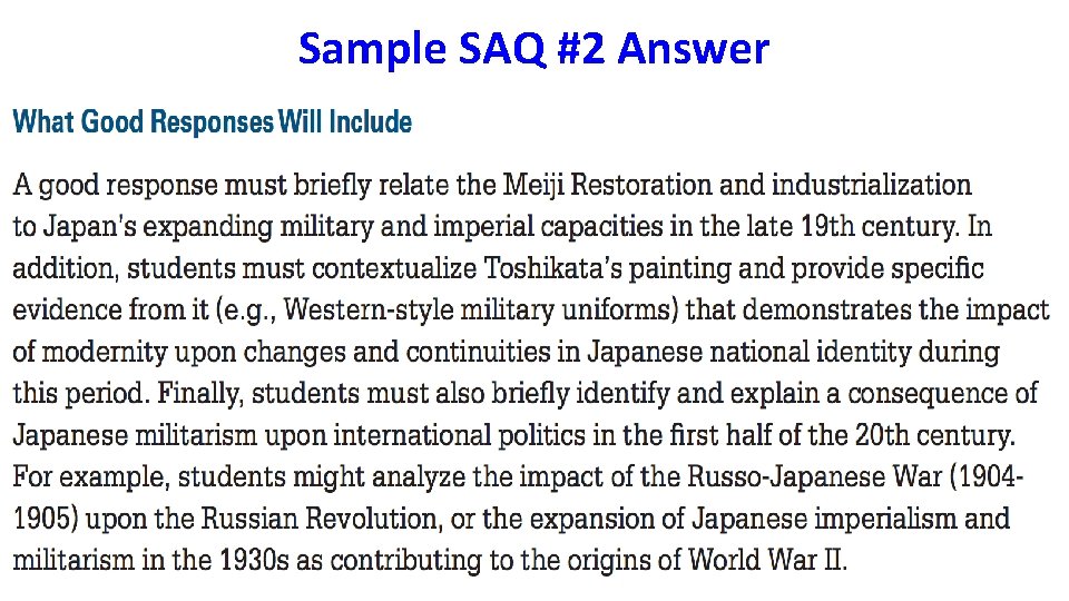 Sample SAQ #2 Answer 