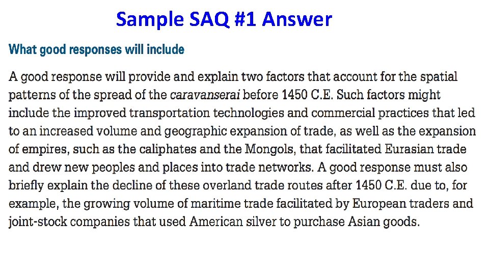 Sample SAQ #1 Answer 