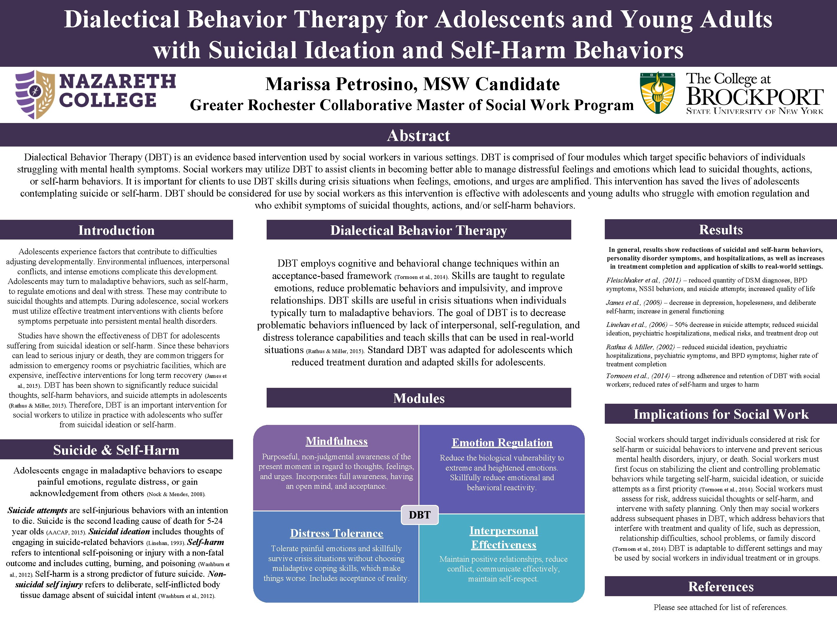 Dialectical Behavior Therapy for Adolescents and Young Adults with Suicidal Ideation and Self-Harm Behaviors