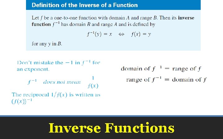 Inverse Functions 