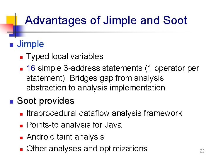 Dataflow Analysis in Practice Program Analysis Frameworks and