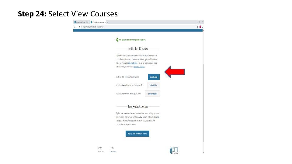 Step 24: Select View Courses 