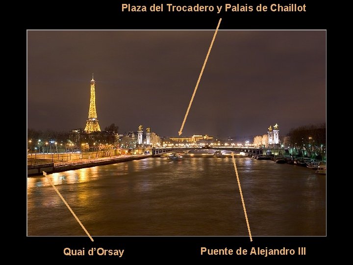 Plaza del Trocadero y Palais de Chaillot Quai d’Orsay Puente de Alejandro III 