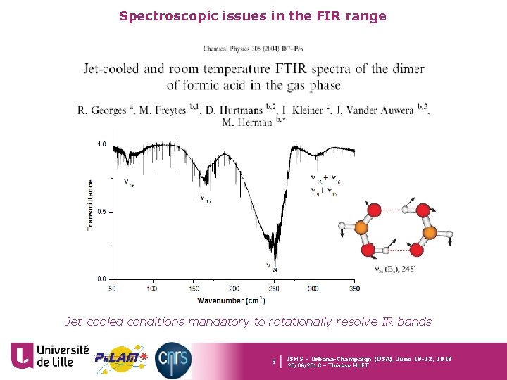 Spectroscopic issues in the FIR range Jet-cooled conditions mandatory to rotationally resolve IR bands