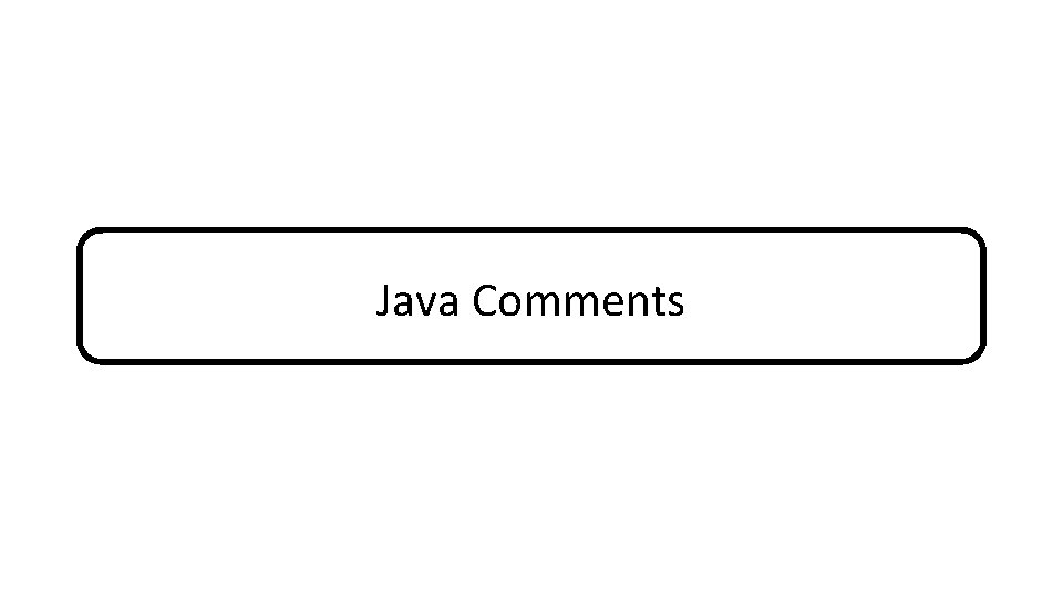 Java Comments 