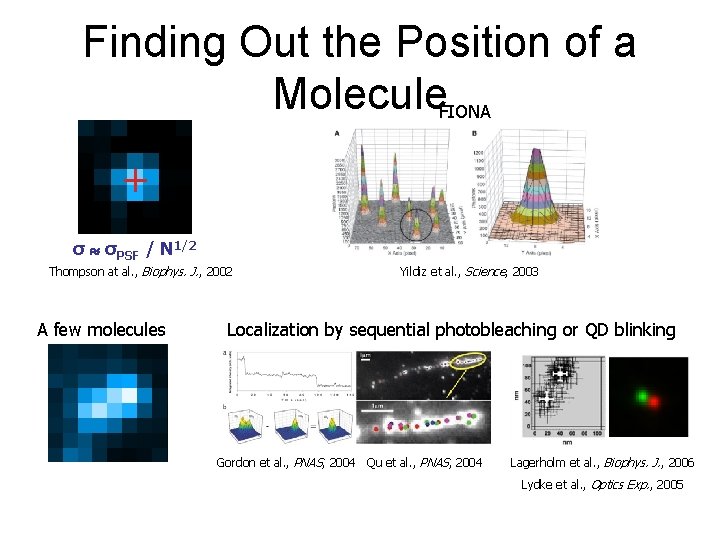 Finding Out the Position of a Molecule. FIONA σ σPSF / N 1/2 Thompson